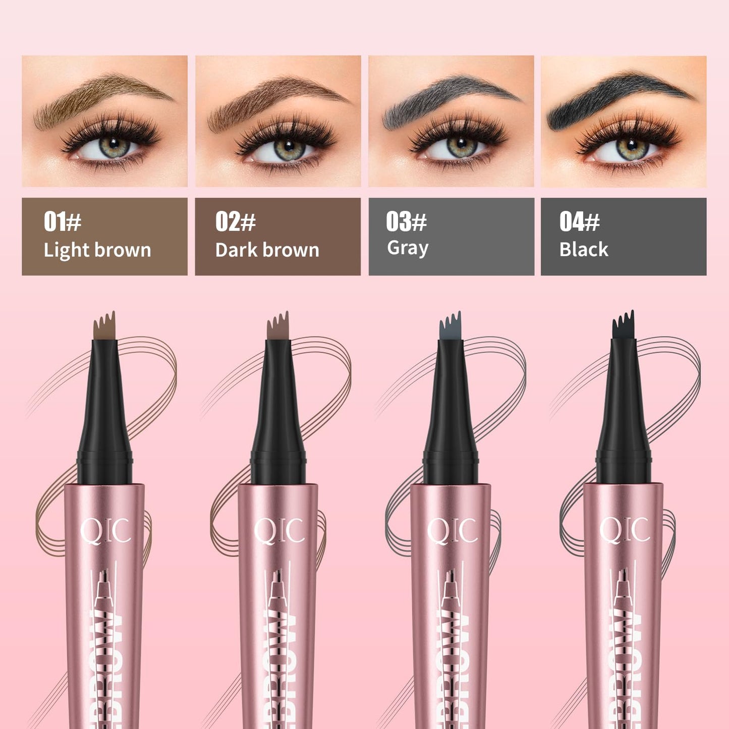 Waterproof Microblading Brow Pen Natural Hair Stroke Eyebrow Marker