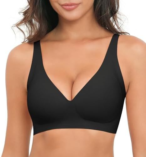 Final Hours 50% Off - Womens Wireless Deep V Jelly Bras