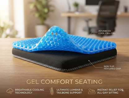 Cooling Gel Seat Cushion – Instant Comfort & Pain Relief for Long Sitting