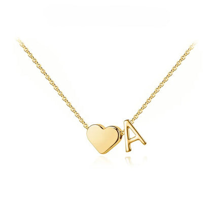 Heart Initial Necklace for Women | Gold & Silver A–Z