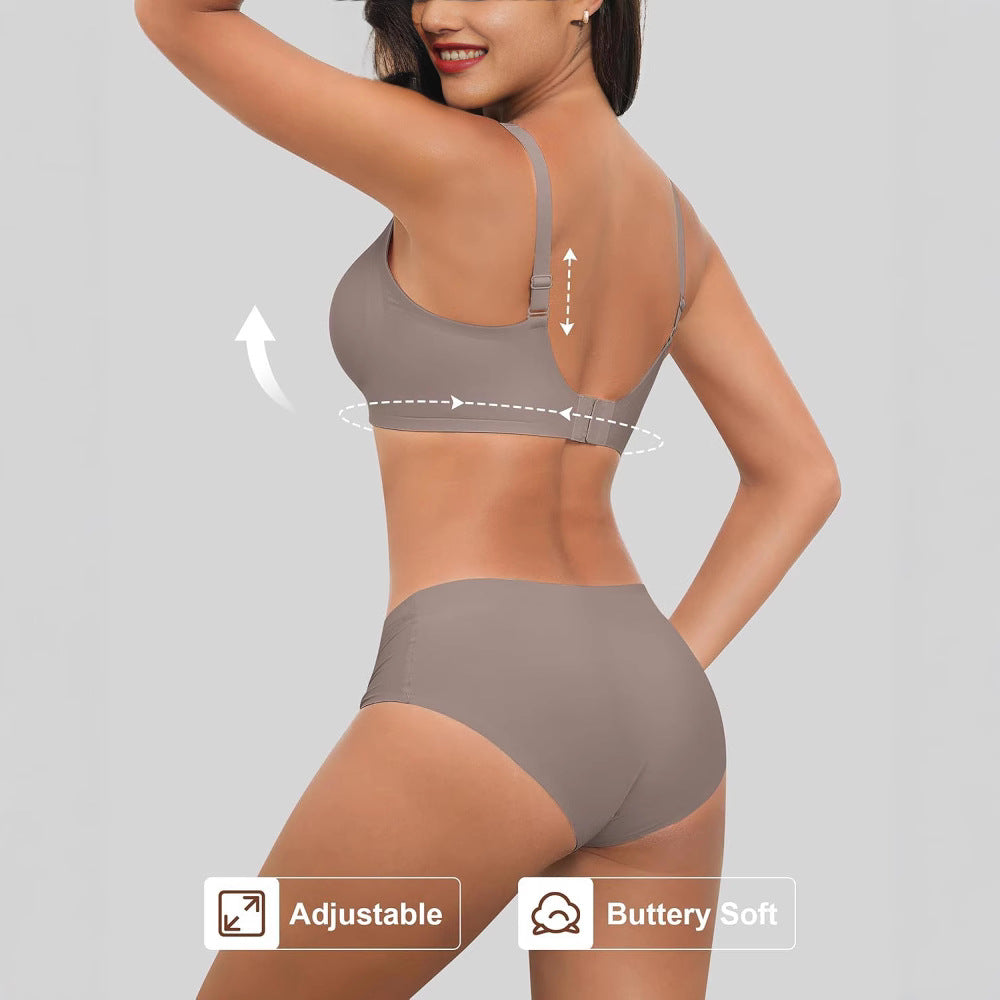 Final Hours 50% Off - Womens Wireless Deep V Jelly Bras