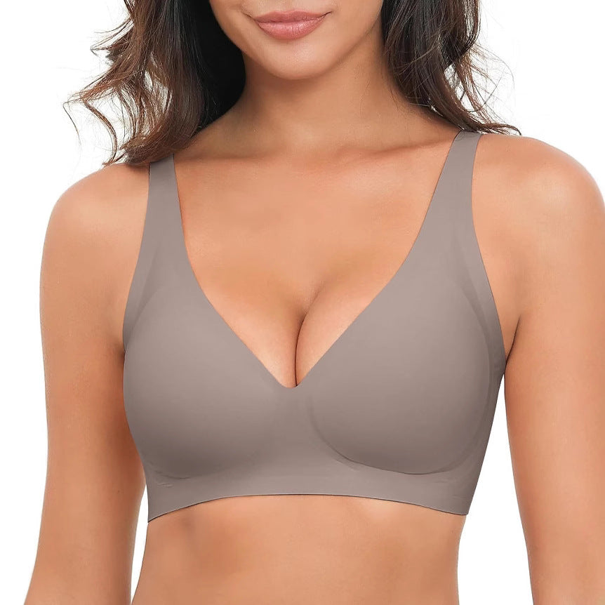 Final Hours 50% Off - Womens Wireless Deep V Jelly Bras