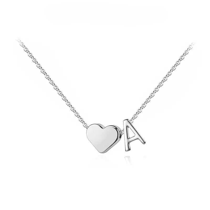 Heart Initial Necklace for Women | Gold & Silver A–Z