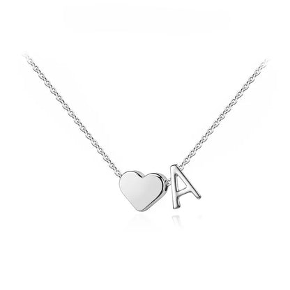 Heart Initial Necklace for Women | Gold & Silver A–Z