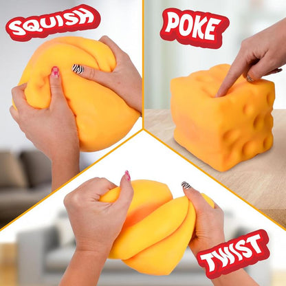 Squishy Cheese Block – Squeeze & Mold Stress Reliever
