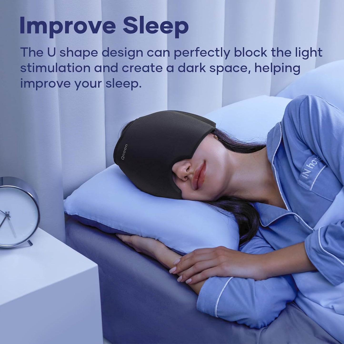 Migraine Relief Cap, Cooling Odorless Gel Ice Head Wrap for Tension, Stress, Hangover & Puffy Eyes