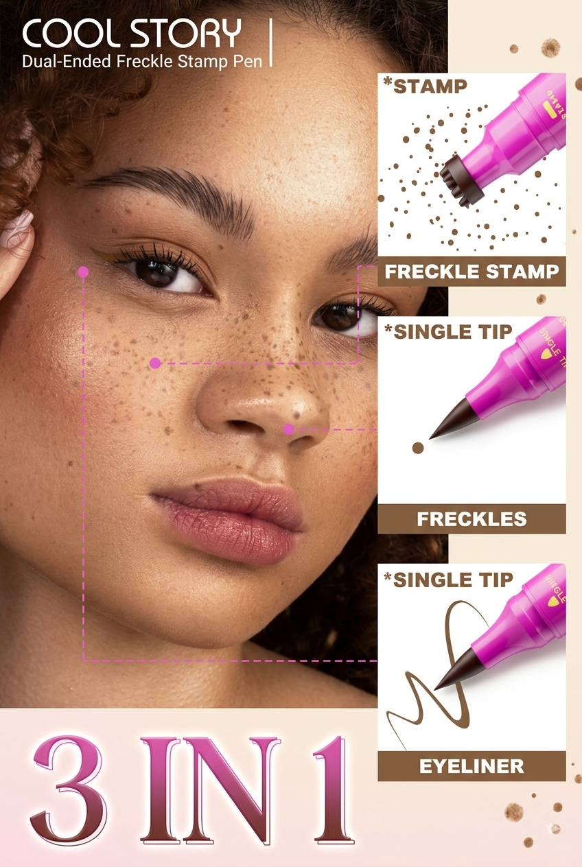 Freckle Stamp & Eyeliner Pen – Waterproof Faux Freckles