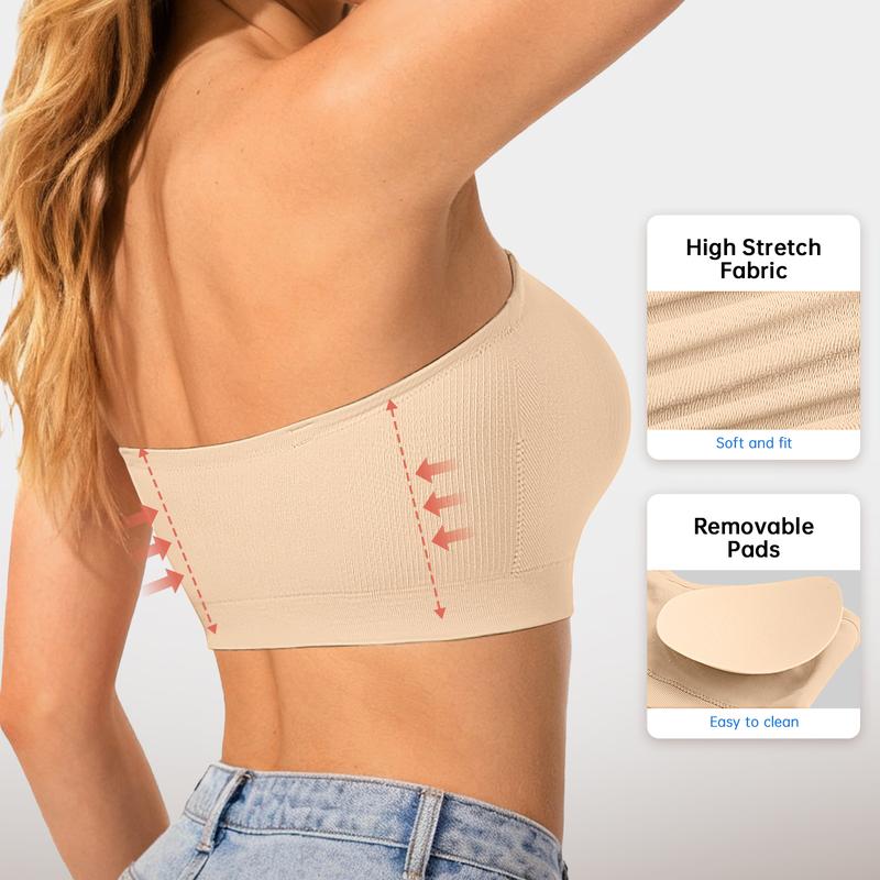 Stay Put Bandeau Bra – Wireless Seamless All-Day Comfort