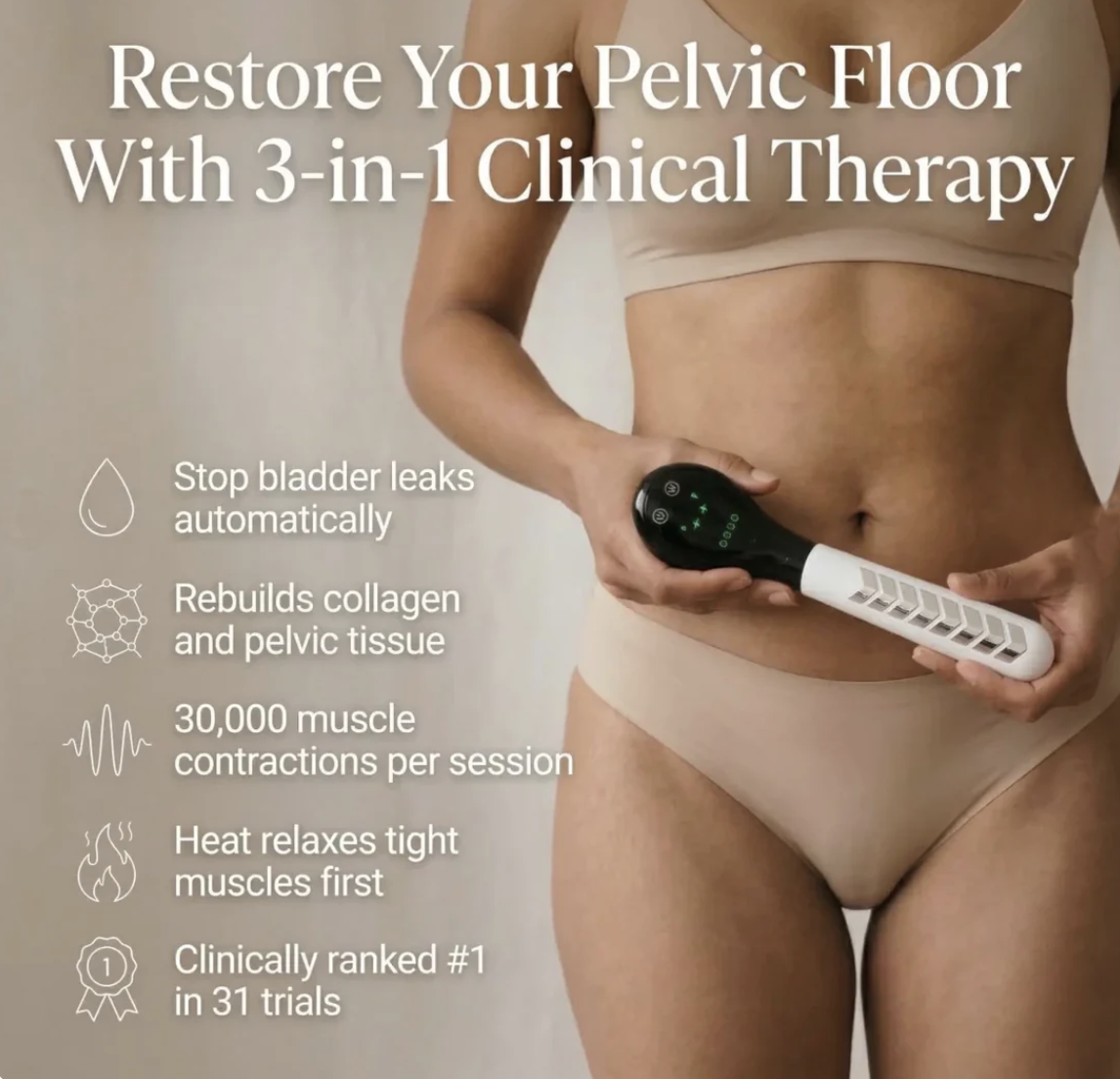 PelviLift™ 3-in-1 Clinical Muscle Toner | EMS & Red Light Therapy