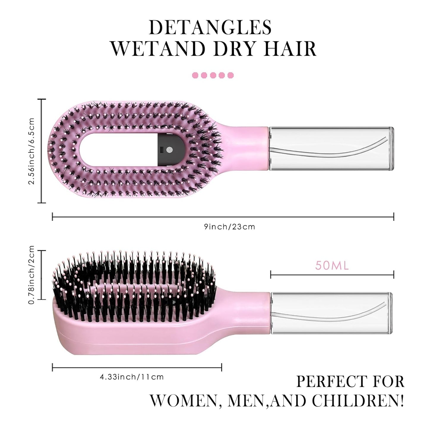 2-in-1 Detangling Mist Hair Brush