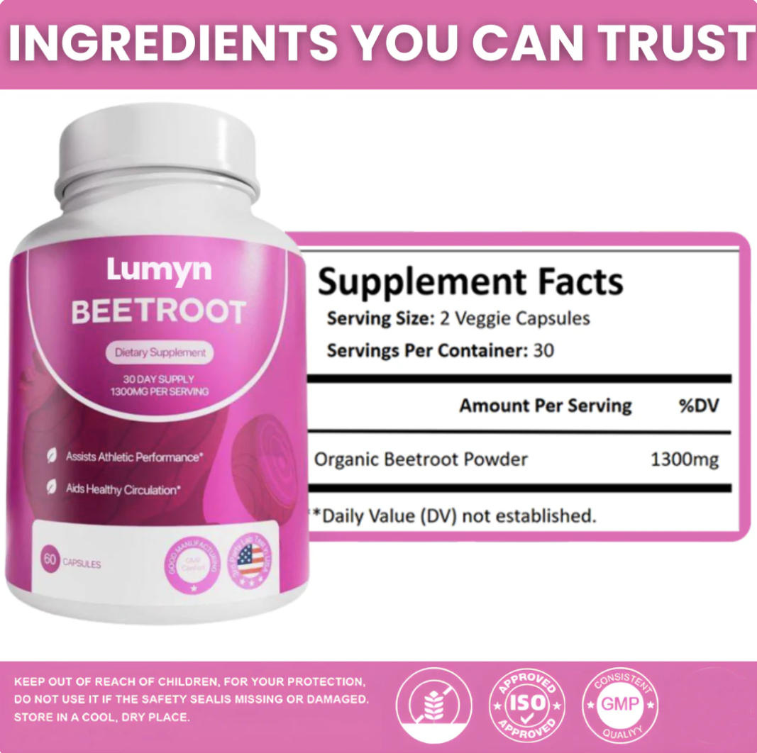 Organic Beet Root Capsules – Circulation & Energy Support