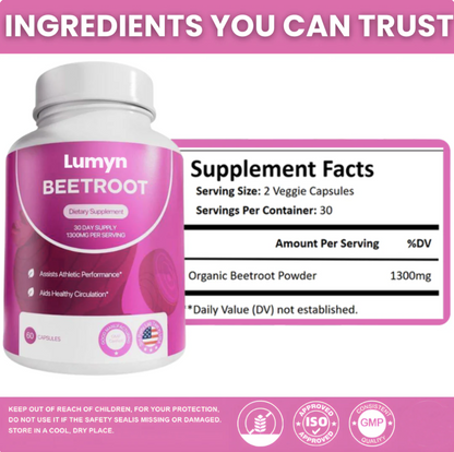 Organic Beet Root Capsules – Circulation & Energy Support