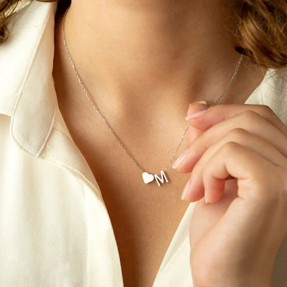 Heart Initial Necklace for Women | Gold & Silver A–Z
