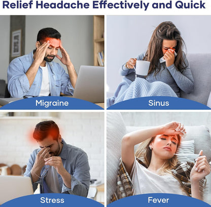 Migraine Relief Cap, Cooling Odorless Gel Ice Head Wrap for Tension, Stress, Hangover & Puffy Eyes