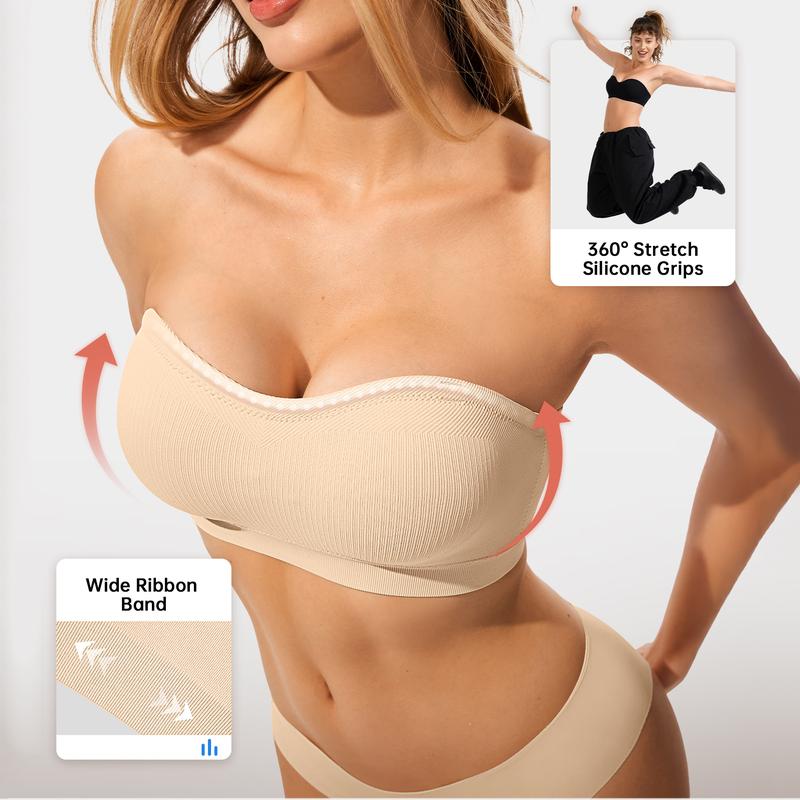 Stay Put Bandeau Bra – Wireless Seamless All-Day Comfort