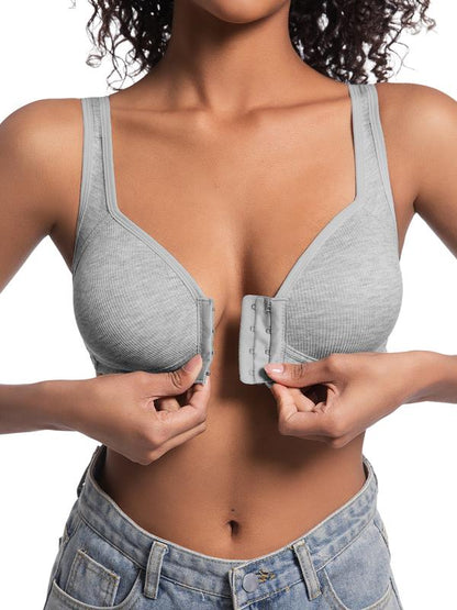 Adjustable Front Closure Push-Up Bra Wire-Free, Seamless & Side Support for Daily Wear