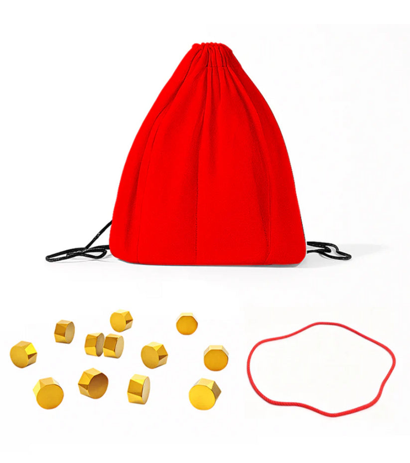 Magnetic Chess & Strategy Game for 2-4 Players Includes 20 Game Magnets, Carry Bag, and Integrated Rope Closure