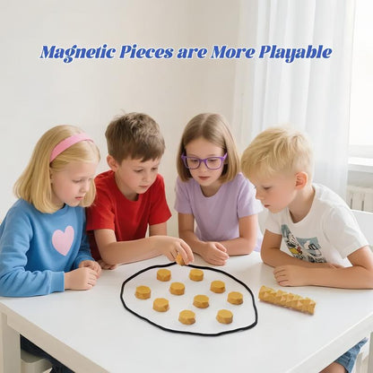 Magnetic Chess & Strategy Game for 2-4 Players Includes 20 Game Magnets, Carry Bag, and Integrated Rope Closure