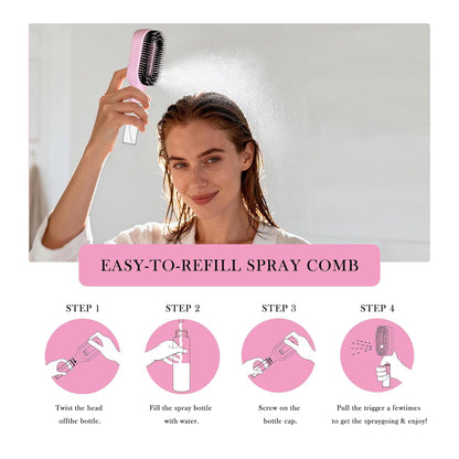 2-in-1 Detangling Mist Hair Brush