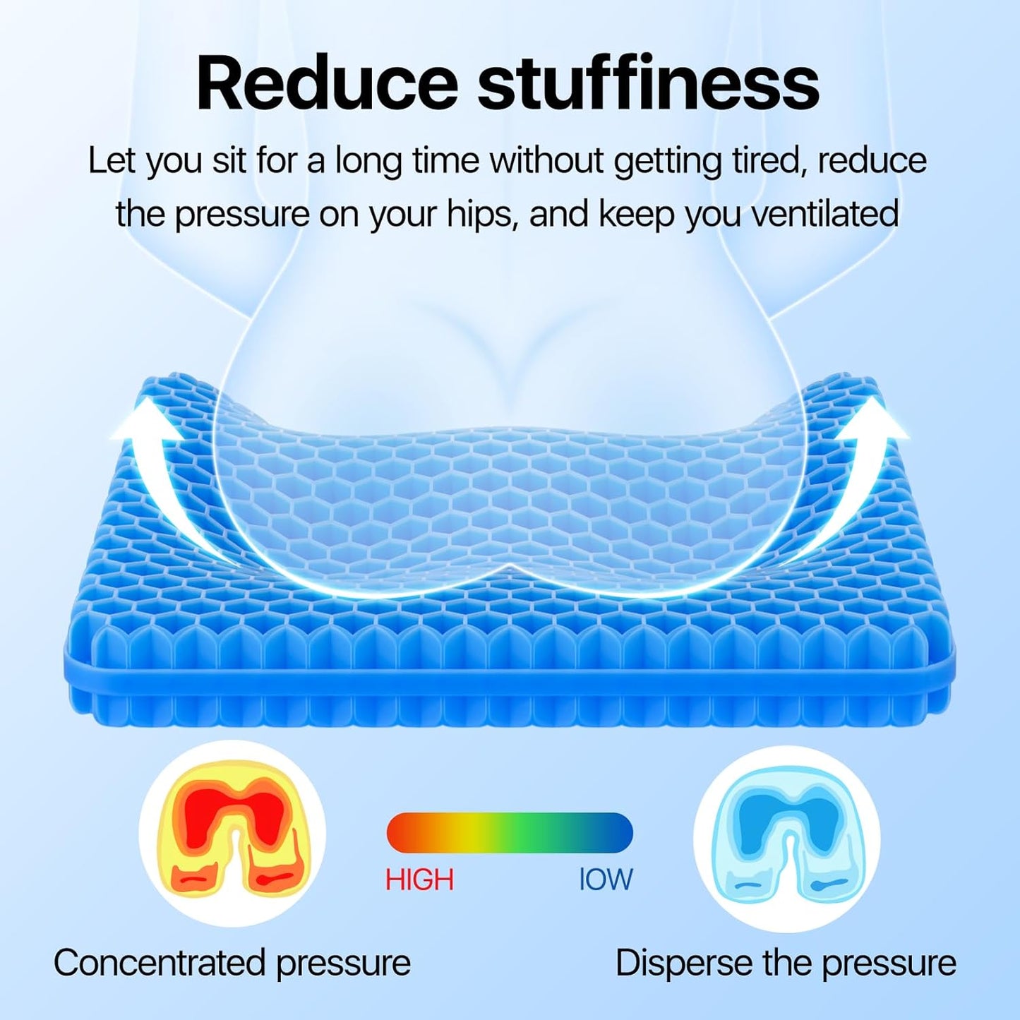 Cooling Gel Seat Cushion – Instant Comfort & Pain Relief for Long Sitting