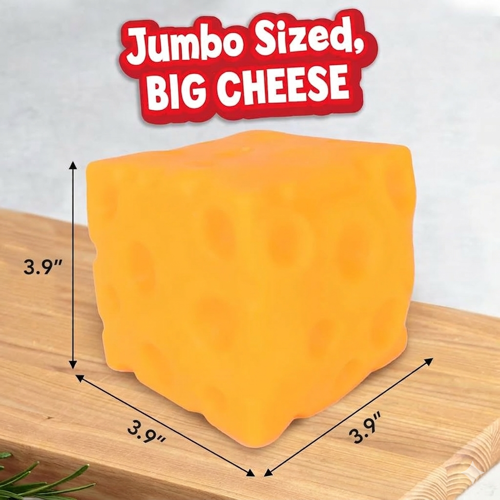 Squishy Cheese Block – Squeeze & Mold Stress Reliever