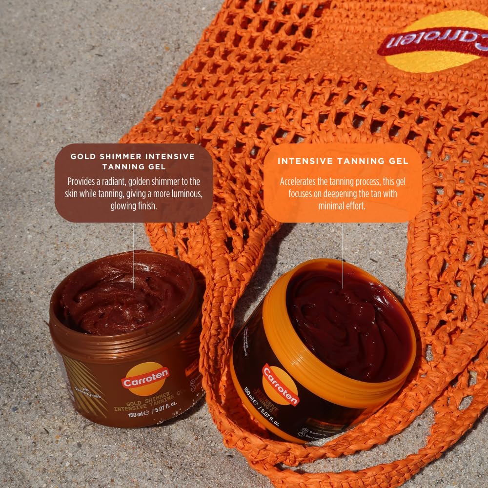Intensive Tanning Gel | Browning Tan Accelerator | Non-Greasy, Water-Resistant with Carrot and Coconut Oil | Vitamin A & E For Moisture & Hydration | 5 Fl Oz
