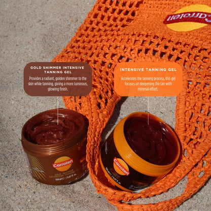 Intensive Tanning Gel | Browning Tan Accelerator | Non-Greasy, Water-Resistant with Carrot and Coconut Oil | Vitamin A & E For Moisture & Hydration | 5 Fl Oz