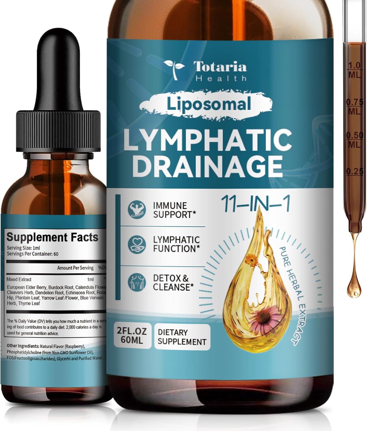 Liposomal Lymphatic Drainage Drops – 11-in-1 Herbal Detox Support