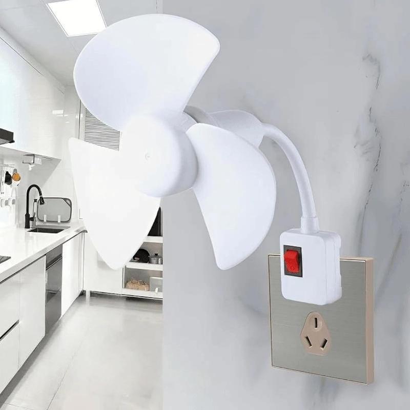 E27 Socket Fan With Plug Adapter – Mini Quiet Electric Fan with Flexible Gooseneck