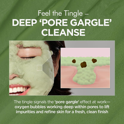 Bubble Deep Mask – Pomegranate, Green tea, Aloe, Soybeans & Carbonated Water for Cleansing Pores & Blackheads, Korean Clay to Bubble Wash-Off
