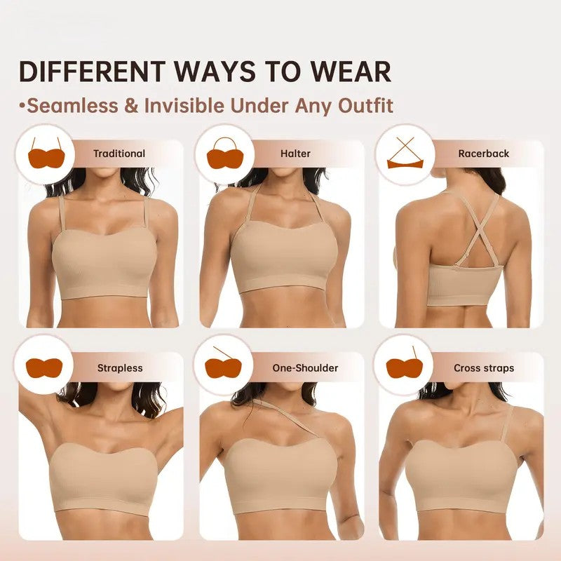 Stay Put Bandeau Bra – Wireless Seamless All-Day Comfort