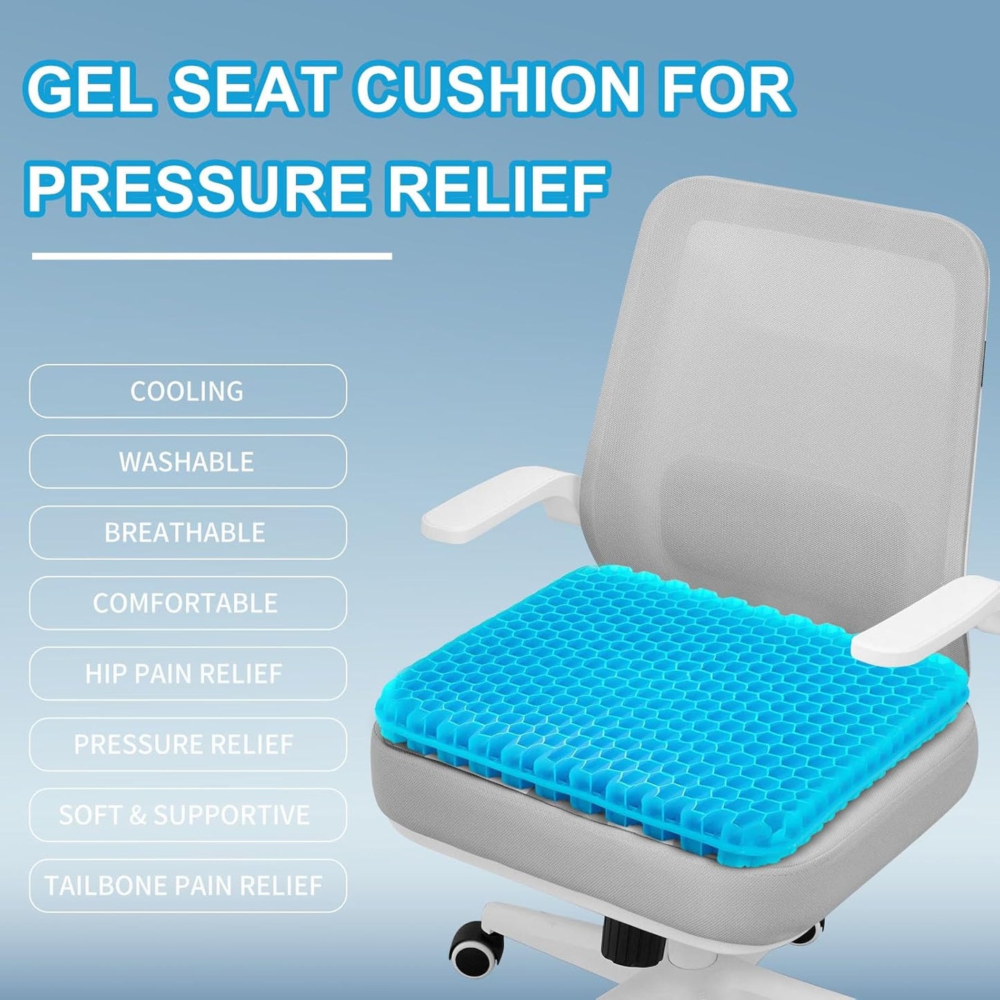 Cooling Gel Seat Cushion – Instant Comfort & Pain Relief for Long Sitting