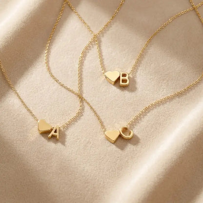 Heart Initial Necklace for Women | Gold & Silver A–Z
