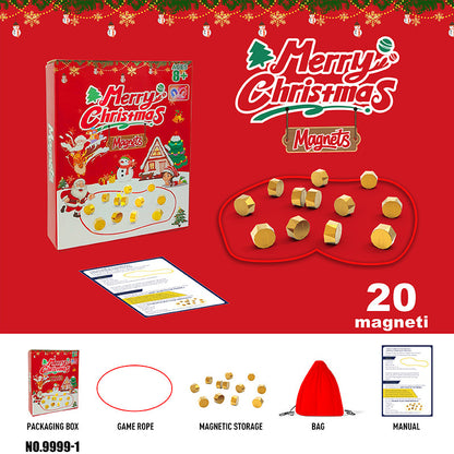Magnetic Chess & Strategy Game for 2-4 Players Includes 20 Game Magnets, Carry Bag, and Integrated Rope Closure