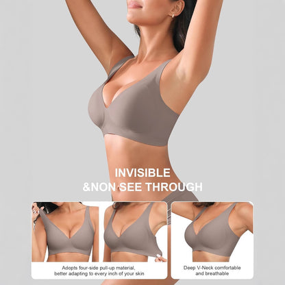 Final Hours 50% Off - Womens Wireless Deep V Jelly Bras