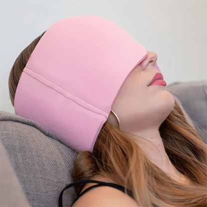 Migraine Relief Cap, Cooling Odorless Gel Ice Head Wrap for Tension, Stress, Hangover & Puffy Eyes