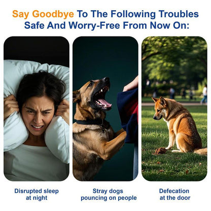 Ultrasonic Dog Bark Deterrent Device with LED Flashlight, 30ft Range, Rechargeable Portable dog barking stopper