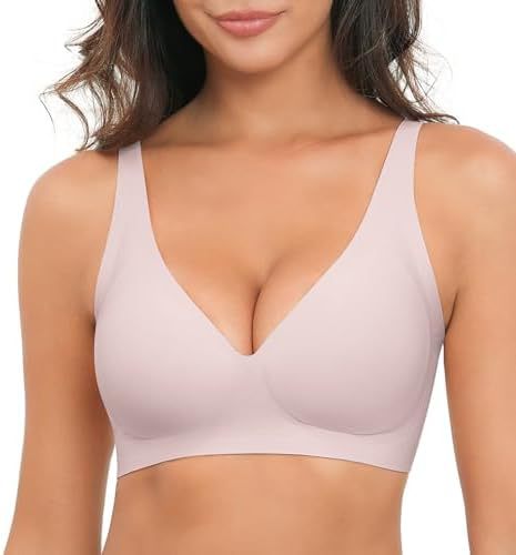 Final Hours 50% Off - Womens Wireless Deep V Jelly Bras