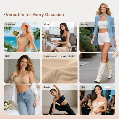 Stay Put Bandeau Bra – Wireless Seamless All-Day Comfort