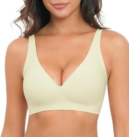 Final Hours 50% Off - Womens Wireless Deep V Jelly Bras
